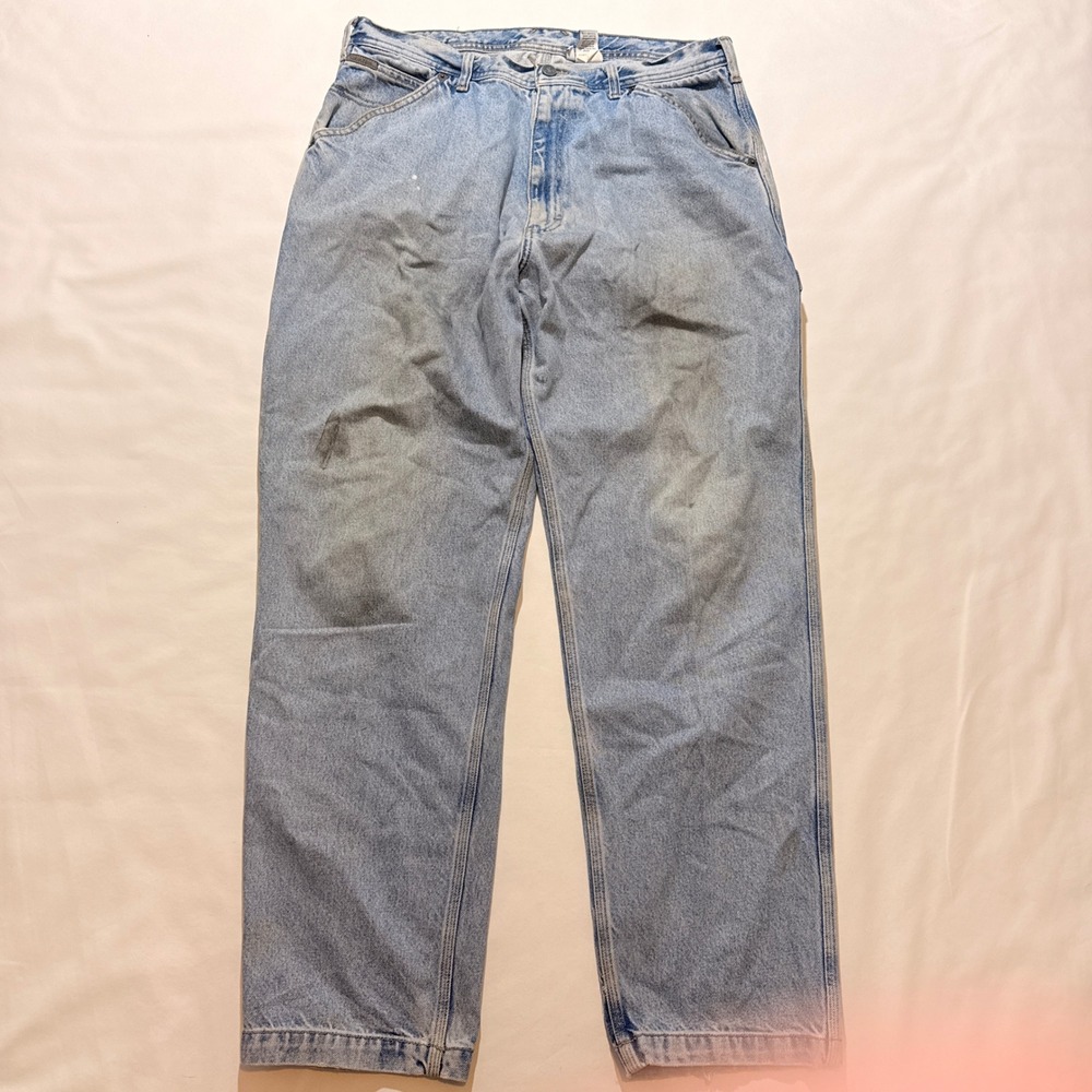 Calvin Klein Carpenter Jeans Mens 36 Blue Vintage 90s Made in USA Stone Wash